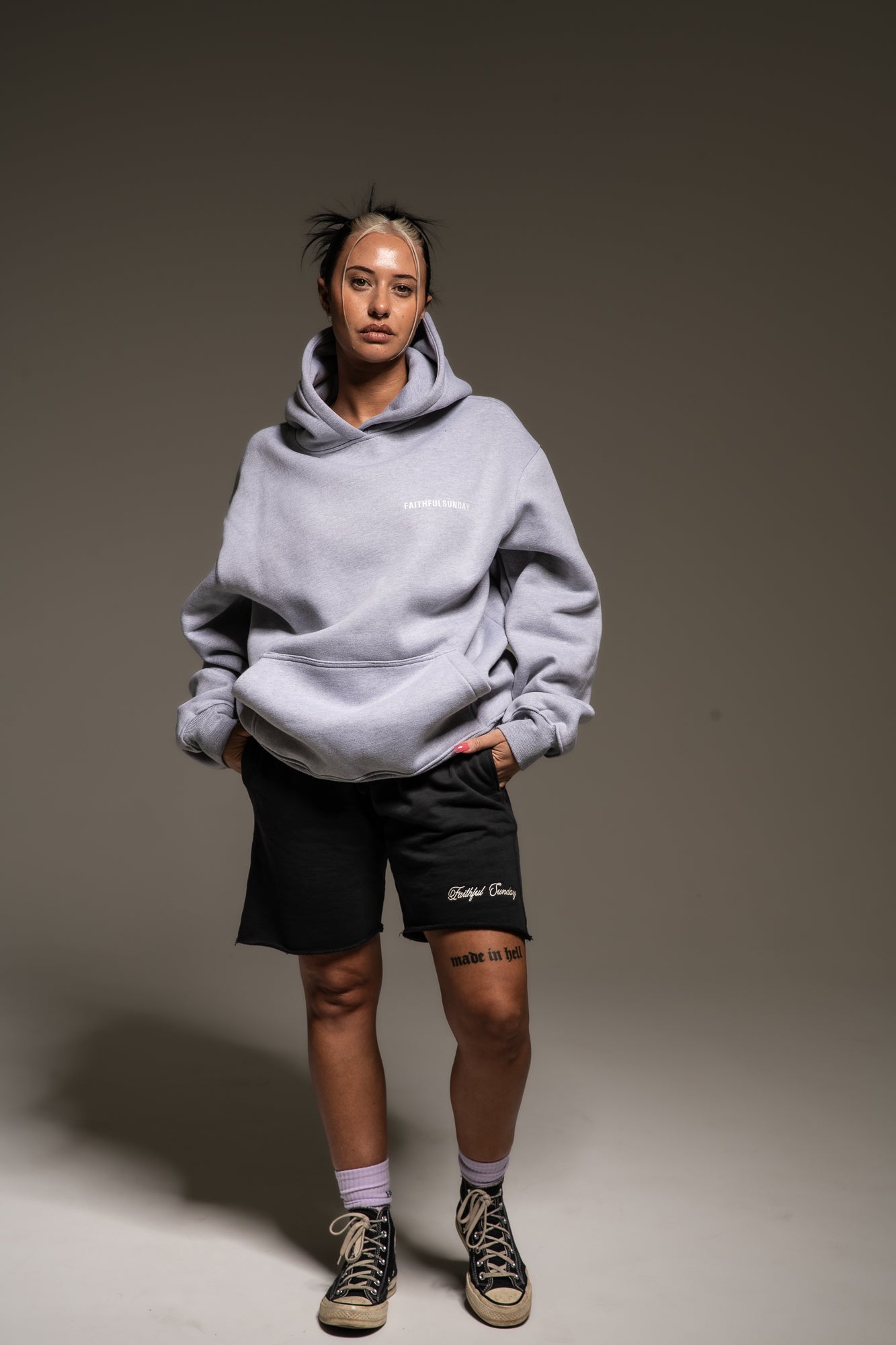 'SAVANNAH' GREY MARLE HOOD